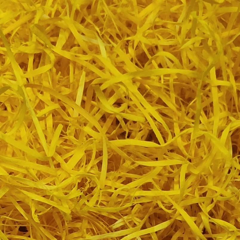 Golden Yellow Shredded Paper Grass for Hamper Decoration (40-50gm)