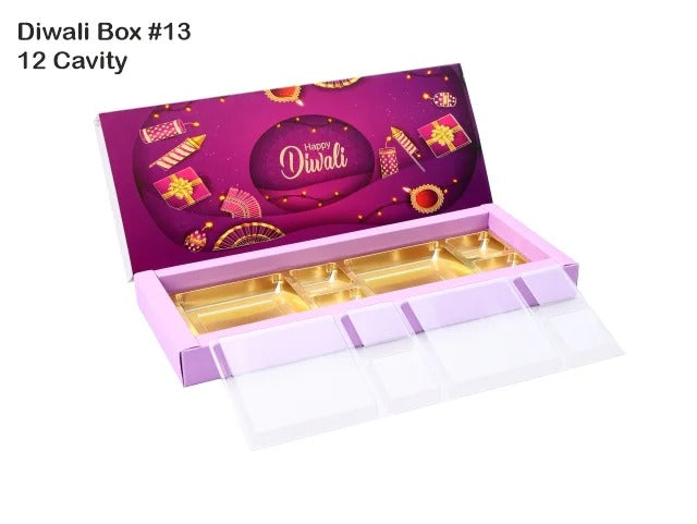 12 Cavity Diwali Box Pack of 10 with 3 Variants