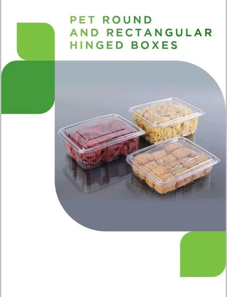 750 ml Transparent Hinged Boxes for Chocolates/ Cookies | Multi Purpose PVC Transparent Boxes (Set of 10)