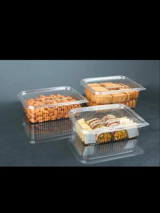 750 ml Transparent Hinged Boxes for Chocolates/ Cookies | Multi Purpose PVC Transparent Boxes (Set of 10)