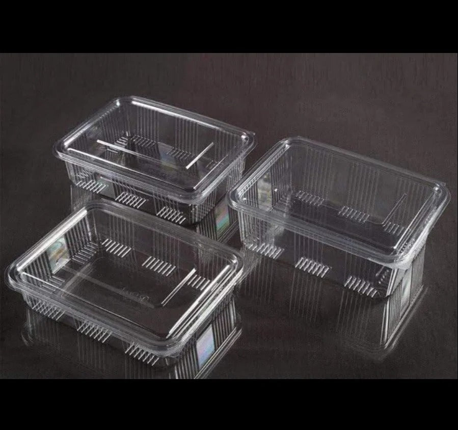 750 ml Transparent Hinged Boxes for Chocolates/ Cookies | Multi Purpose PVC Transparent Boxes (Set of 10)