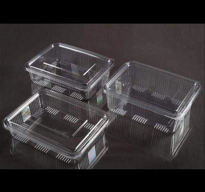 750 ml Transparent Hinged Boxes for Chocolates/ Cookies | Multi Purpose PVC Transparent Boxes (Set of 10)