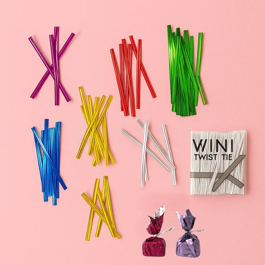 Ribbon Twist Ties | Twister For Chocolate Packaging (Any random colour) (Pack of 350 pcs)