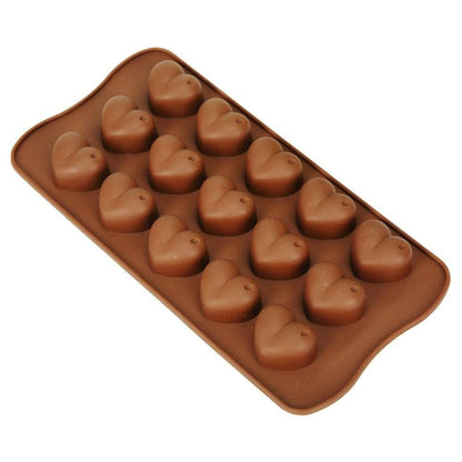 Silicone Heart Chocolate Candy Mould, Heart Shape | 15 Cavity Mold, Re-Usable