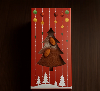 Rectangular Christmas Plum Cake Gift Box | Tree Cut-Out Window Design | Pack of 5
