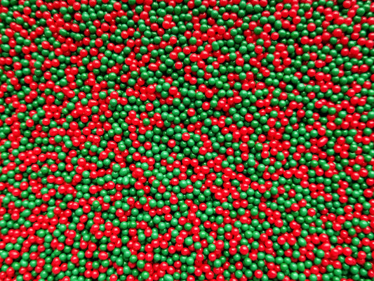 Red Green Christmas theme mini sprinklers Balls | Red Green Mini balls Sprinkler (Pack of 50gm)