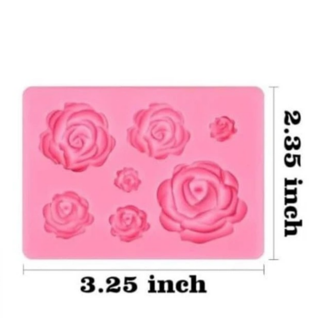 7 in 1 Mini 3D Roses Silicon Mould for Cake & Chocolate Decoration