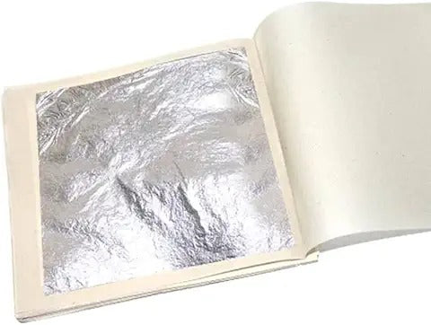 Edible Silver Leaf/Leaves Varakh 99% Purity, Edible Silver Varakh For Indian Sweets,Chocolates, Bakery And Beauty(Pack 10 Leaves)