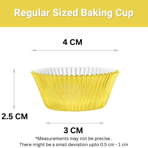 7 CM Gold Colour Cupcake Liners | 500 pcs | Golden Baking Cup