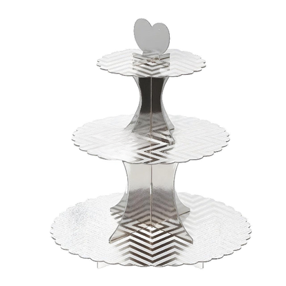 Tier Layer Cupcake Dessert Paper Stand gold| 1 Piece (Random Design)