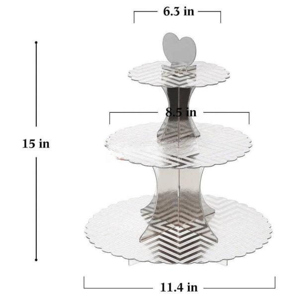 Tier Layer Cupcake Dessert Paper Stand gold| 1 Piece (Random Design)