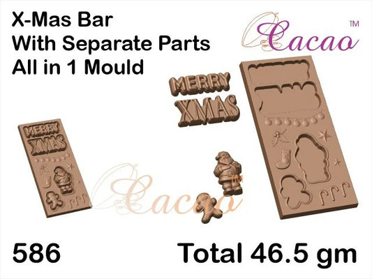 Merry Christmas Bar Mould | Merry Christmas Chocolate Bar Mould