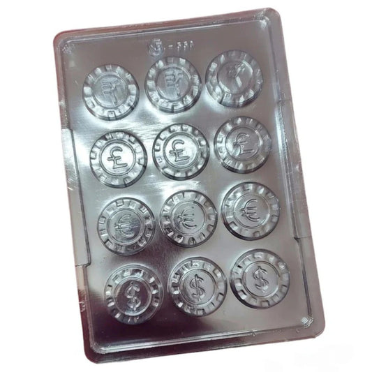 Poker Chips Chocolate Mould | Coins Diwali PVC Chocolate Mould