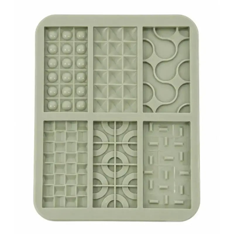6-Cavity Silicone Chocolate Bar Mold | Assorted Geometric Pattern Chocolate Mould