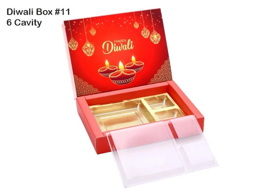Premium 6 Cavity Diwali Box with DC partition Cavity Pack of 5