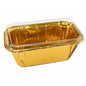 Premium Rectangle Golden Paper Baking Cups with Lid | Pack of 50 Rectangle Shapes Golden Baking Cups with Lid