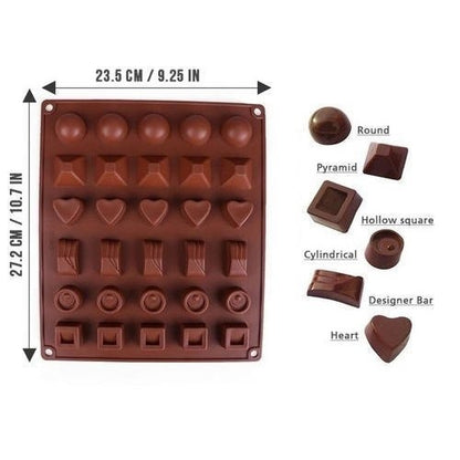 6 in 1 (30 Cavity) Silicone Chocolate Mould