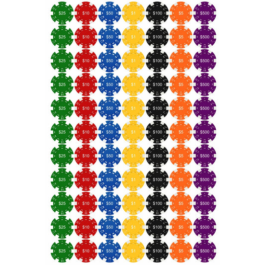 Poker Chips Diwali Chocolate Sticker Sheet | 1.5 inch Coins Chocolate Diwali stickers