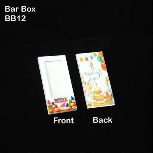 Happy Birthday Printed Bar Box | Medium Size Chocolate Bar Box | 50Gm Chocolate Packaging box (Set of 10) - Pack of 10