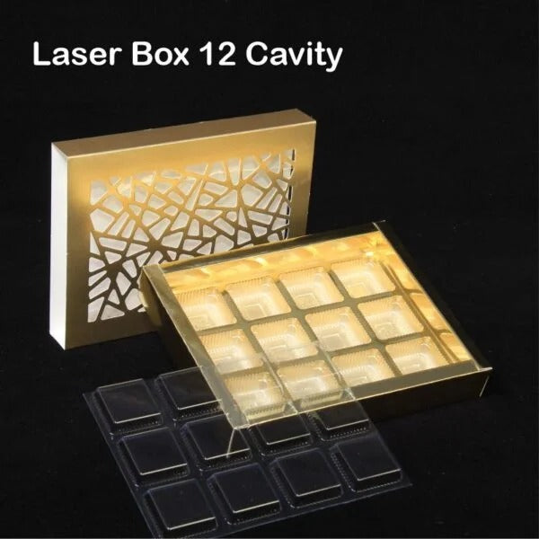 Laser 12 Cavity Golden Box (Pack of 10) with 3 variations