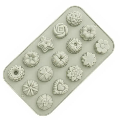 Assorted Dessert Silicone Mold | 15 Cavity Decorative Chocolate & Candy Mold