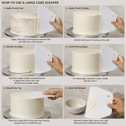 Large Heavy Plastic Cake Scraper / Cake Smoother