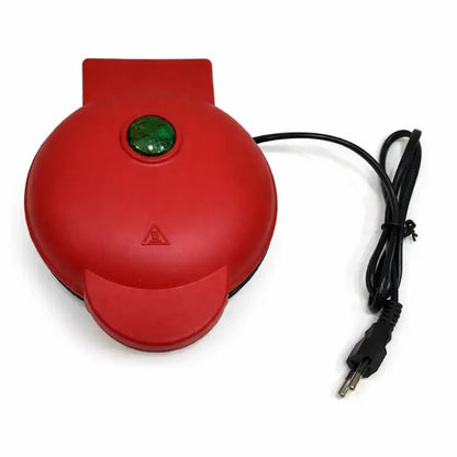Mini Electric Waffle Maker 5 Inch – Non-Stick Compact Breakfast Maker Red