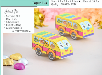 Jungle Bus Theme Chocolate Box for Return Gift Favors (Pack of 10)