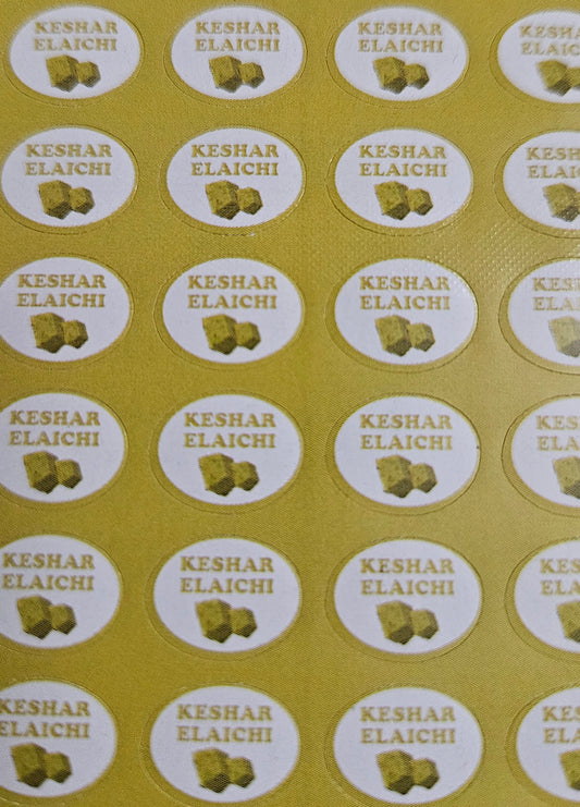 Keshar Elaichi Flavour Small 0.5 inch Chocolate Stickers