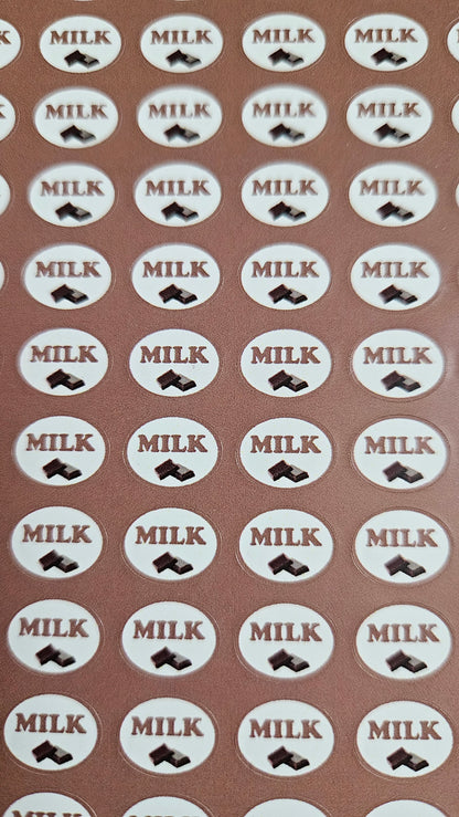 Milk Flavour Small 0.5 inch Chocolate Stickers
