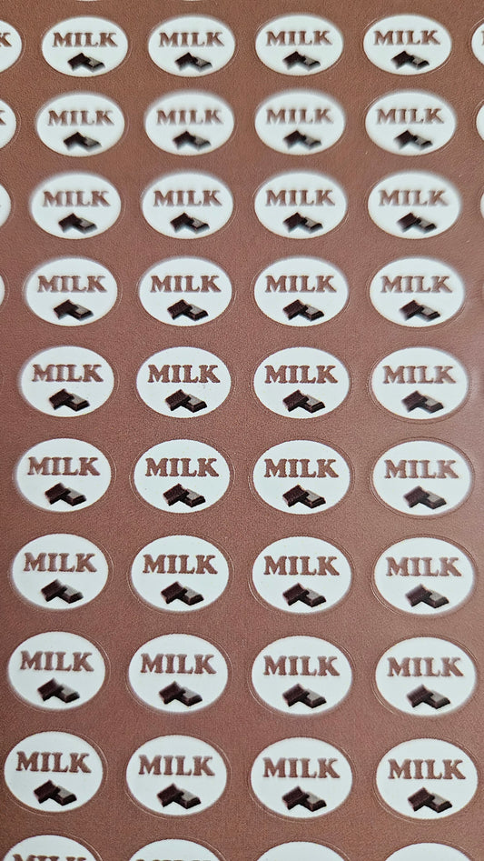 Milk Flavour Small 0.5 inch Chocolate Stickers
