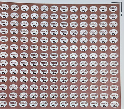 Milk Flavour Small 0.5 inch Chocolate Stickers