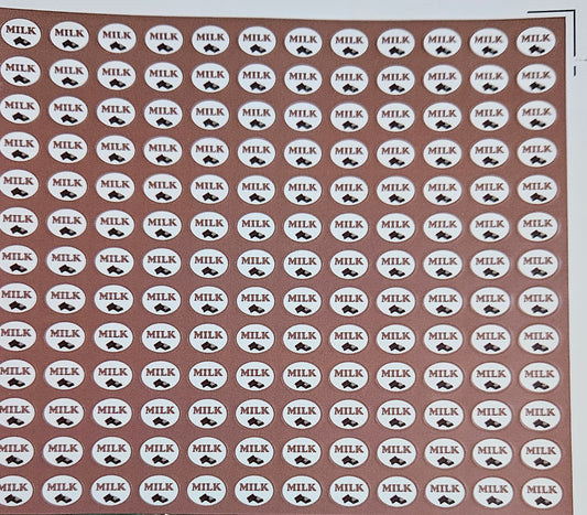 Milk Flavour Small 0.5 inch Chocolate Stickers