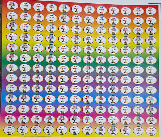 Mix Fruit Flavour Small 0.5 inch Chocolate Stickers