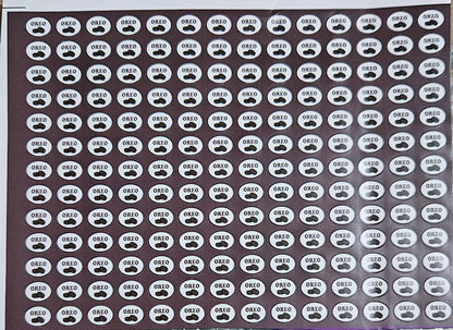 Oreo Flavour Small 0.5 inch Chocolate Stickers