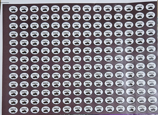 Oreo Flavour Small 0.5 inch Chocolate Stickers