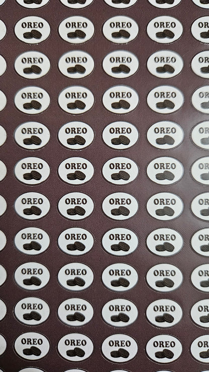 Oreo Flavour Small 0.5 inch Chocolate Stickers