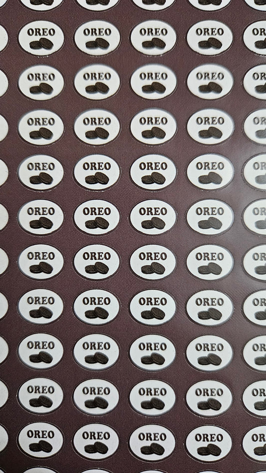 Oreo Flavour Small 0.5 inch Chocolate Stickers