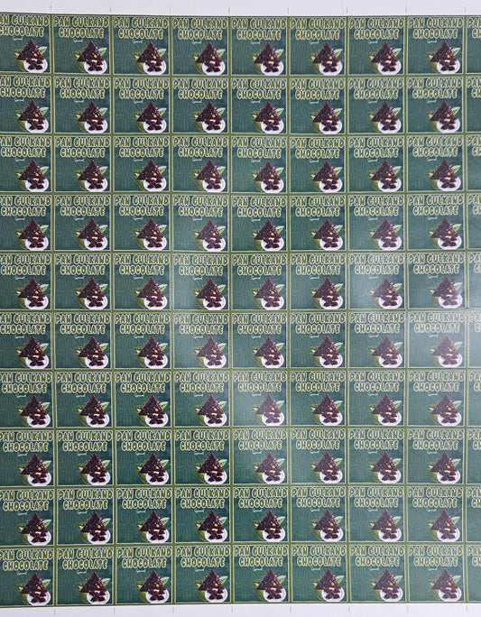Pan Gulkand Flavour Cavity Size Sqaure Chocolate Stickers