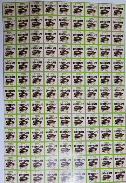 Pista Flavour Cavity Size Sqaure Chocolate Stickers