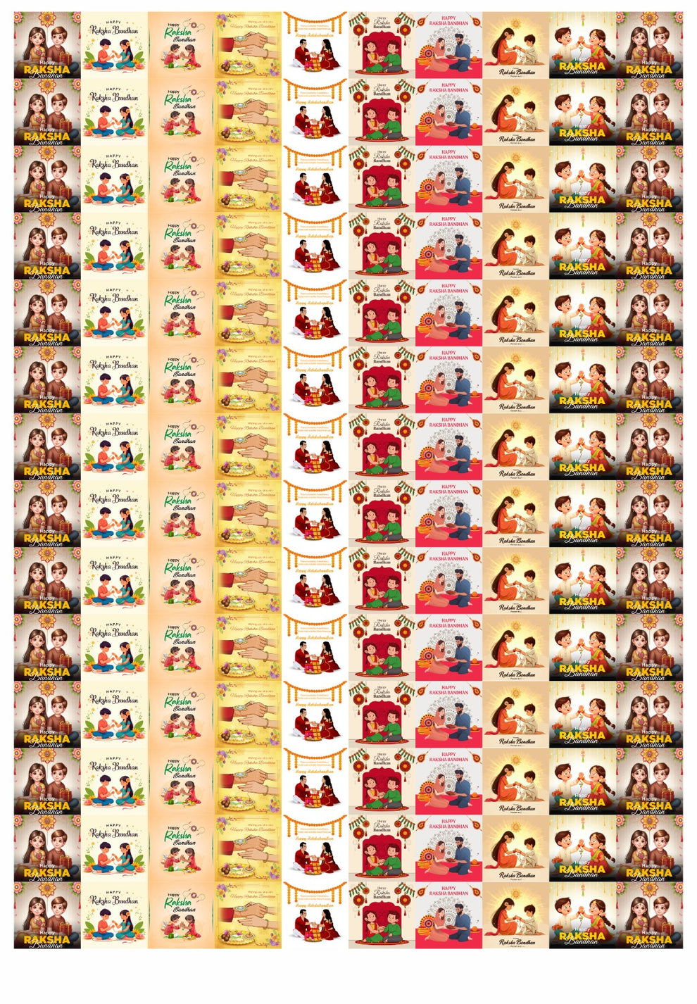 Happy Rakshabandhan Cavity Size Sticker (140 Stickers) – Brand Packaging