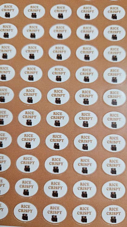Rice Crispy Flavour Small 0.5 inch Chocolate Stickers