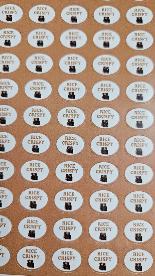 Rice Crispy Flavour Small 0.5 inch Chocolate Stickers