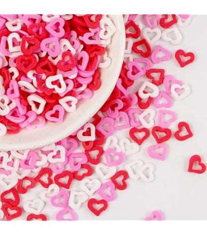 Hollow Heart Shape Sprinklers for cake & chocolates (100gm pack) (White & Pink Mix only)