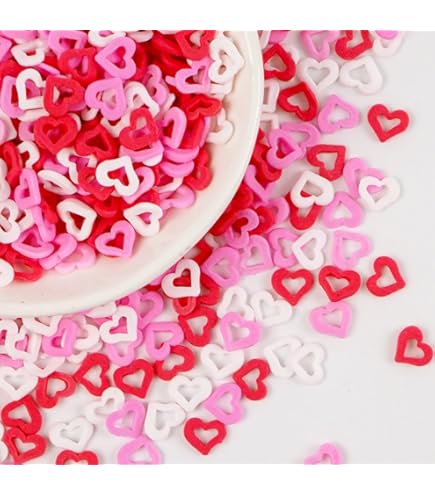 Hollow Heart Shape Sprinklers for cake & chocolates (100gm pack) (White & Pink Mix only)
