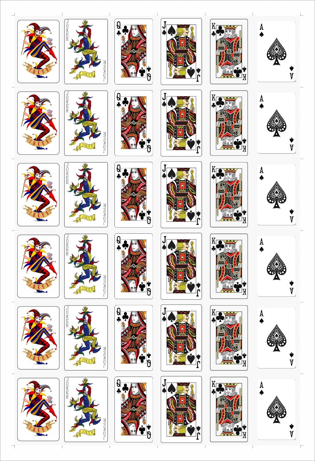 Play Card Stickers (36 stickers)
