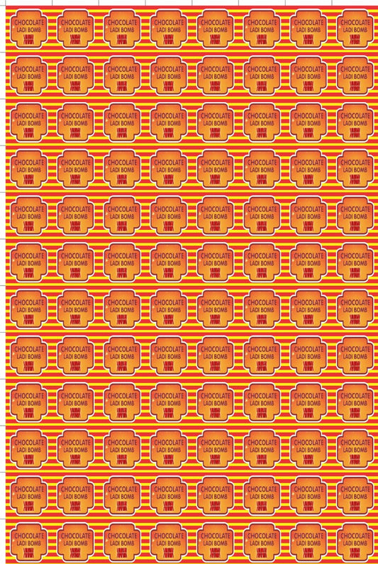 Small Ladi Bomb Sticker for mould no. 067 & 443 (100+ stickers in a sheet) Diwali Cracker chocolate Sticker