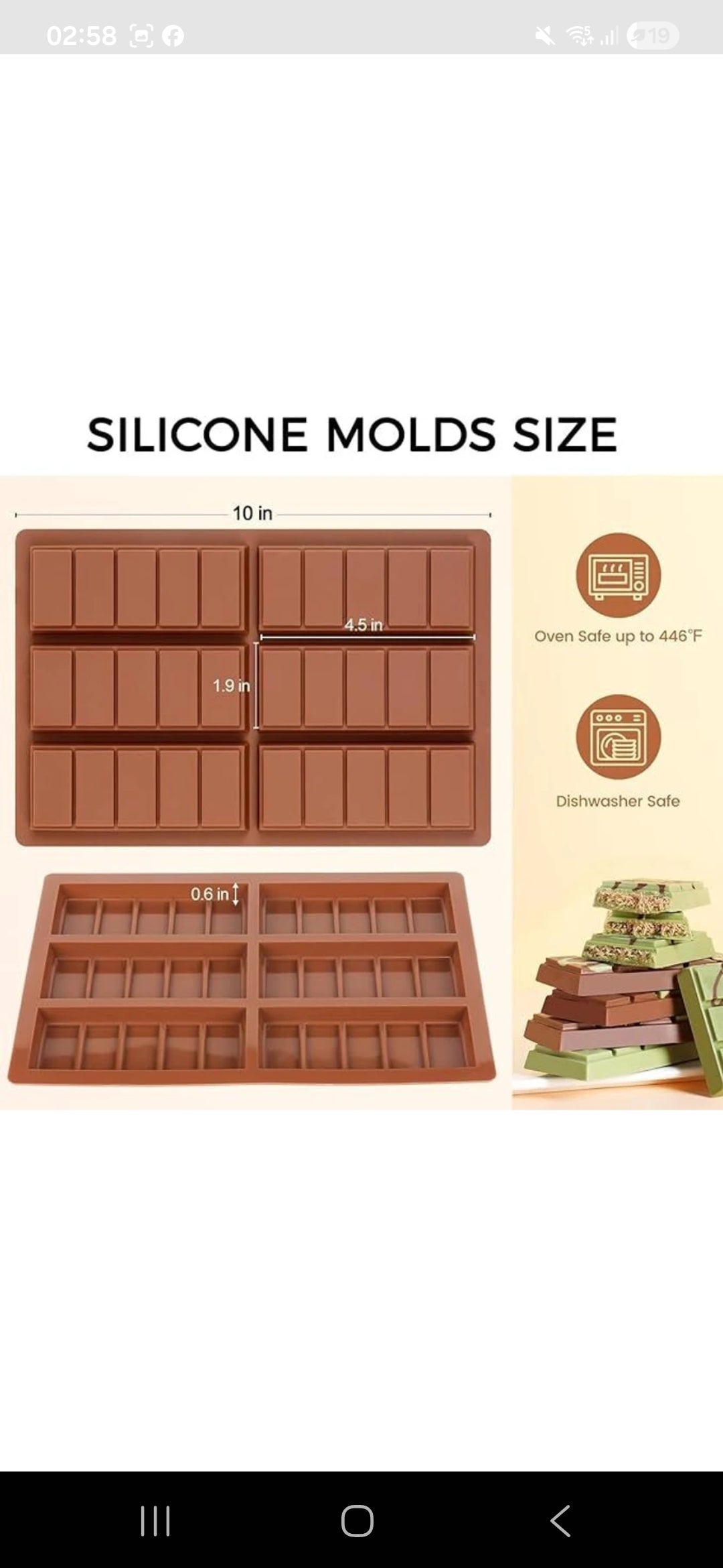 6 in 1 Kunafa Silicon Chocolate Mould for Cake & Chocolate Decoration