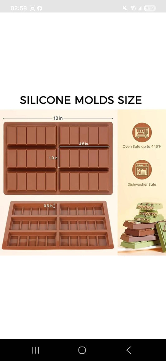 6 in 1 Kunafa Silicon Chocolate Mould for Cake & Chocolate Decoration