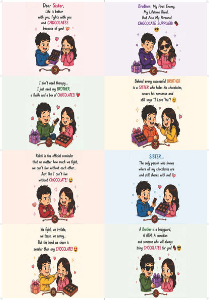 Happy Rakshabandhan Funny/Meaningful Quotes (4 different designs) random design as per availability
